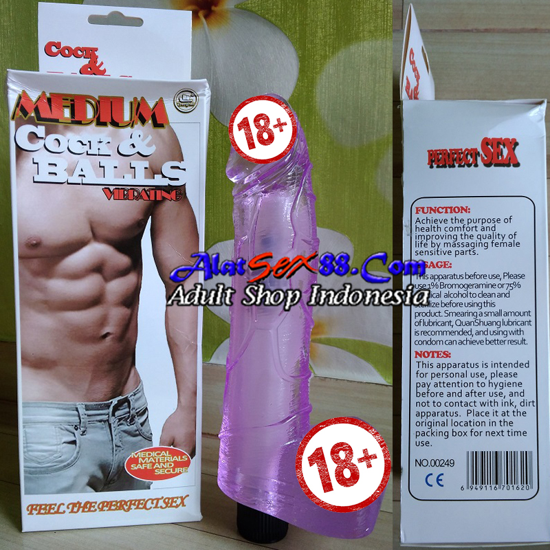 Alat Sex Medium Cock and Balls Vibrating 