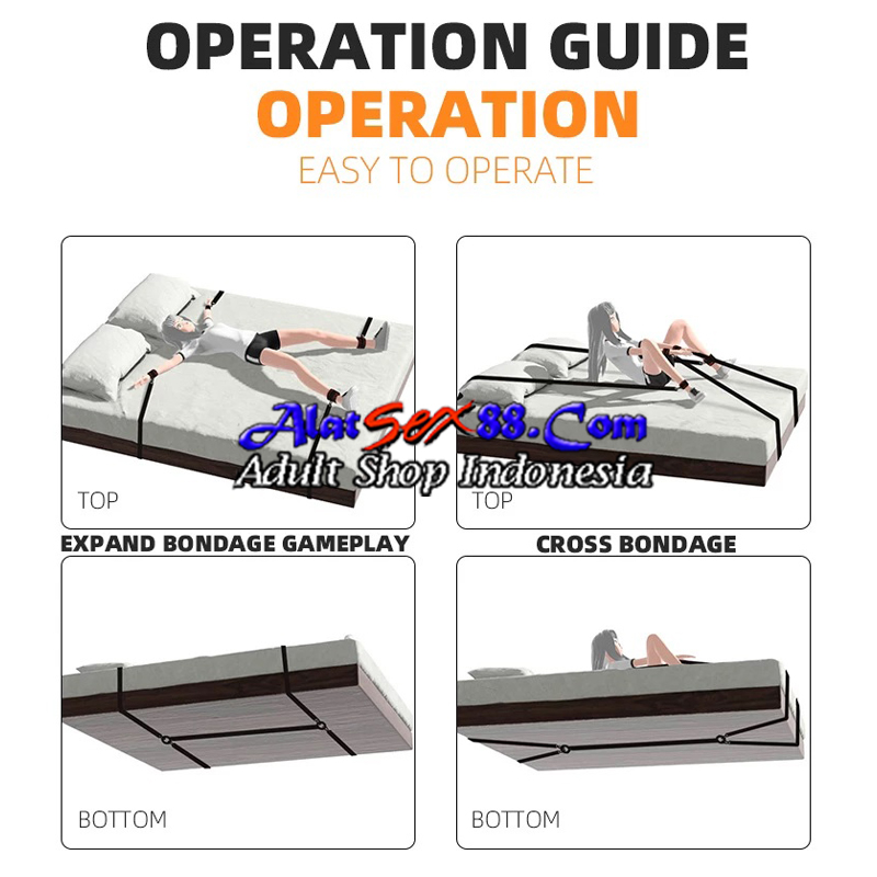 Alat Sex BDSM UNDER BED STRAP COMFORTABLE BONDAGE KIT