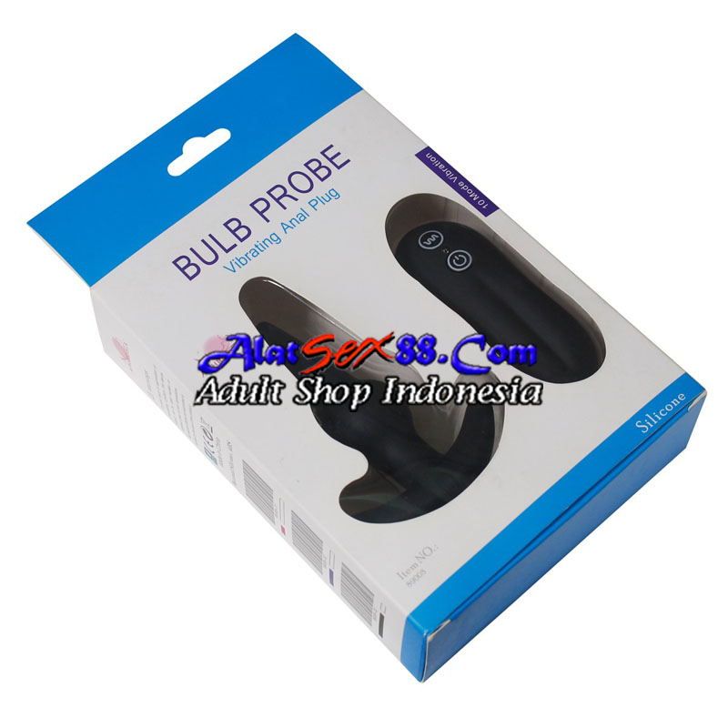 Alat Sex Anal Anal Plug Bulb Probe Vibrating Hitam