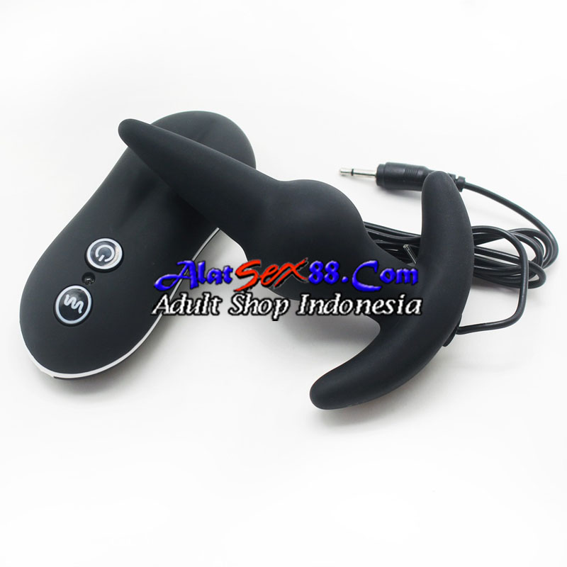 Alat Sex Anal Anal Plug Bulb Probe Vibrating Hitam