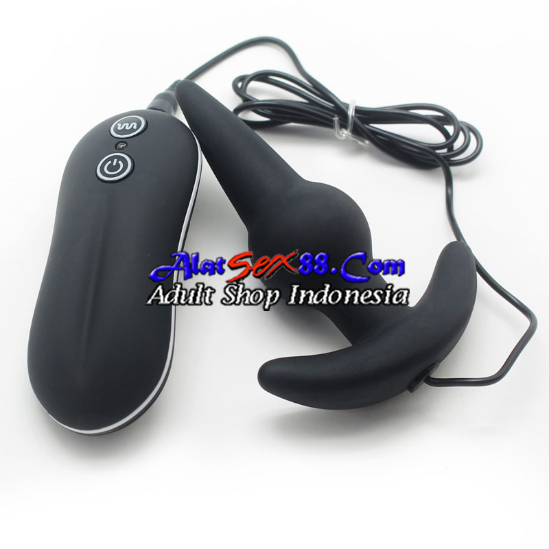 Alat Sex Anal Anal Plug Bulb Probe Vibrating Hitam