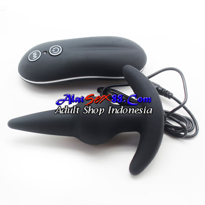 Alat Sex Anal Anal Plug Bulb Probe Vibrating Hitam