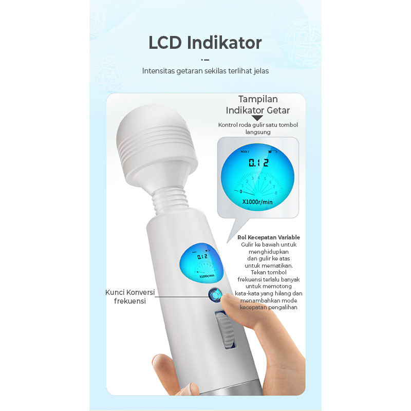 LCD AV Vibrating Massager Tongue