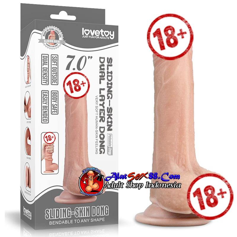 Love Toy - 7 inch Sliding Skin Dildo Dual Layer