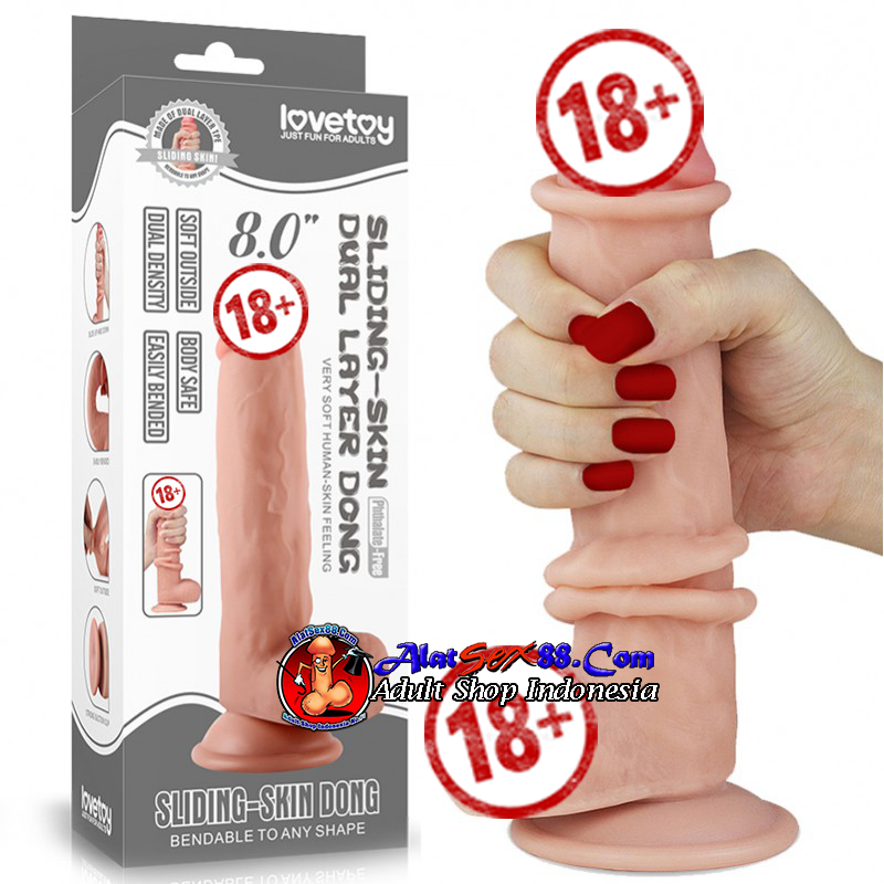 Love Toy - 8 inch Sliding Skin Dildo Dual Layer