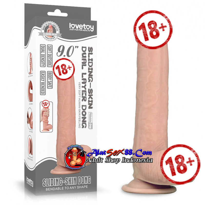 Love Toy - 9 inch Sliding Skin Dildo Dual Layer