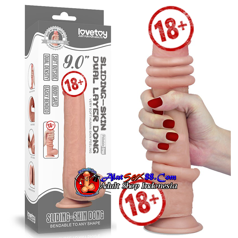 Love Toy - 9 inch Sliding Skin Dildo Dual Layer