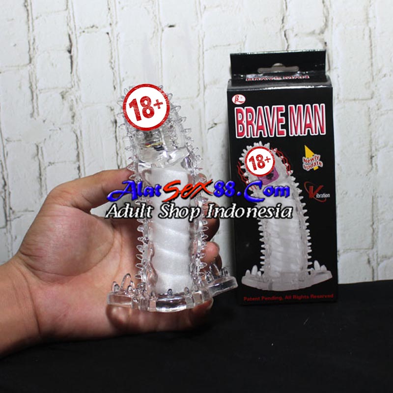 Brave Man Condom Vibration kondom silikon getar yang dapat di gunakan untuk variasi seksual,