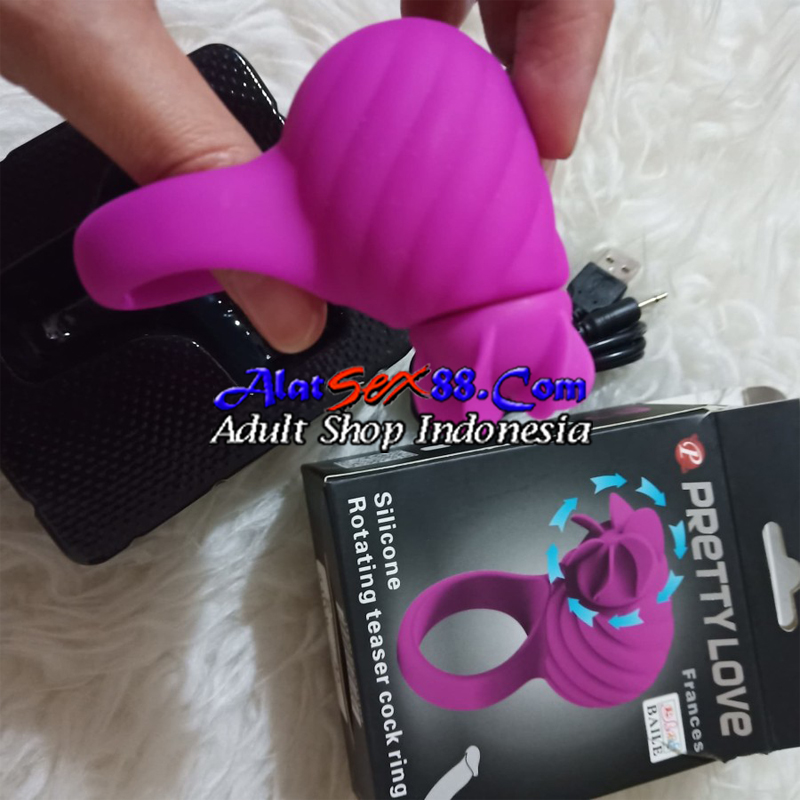 Alat Sex Ring Penis Pretty Love Frances Silicone Rotating Teaser Cock Ring